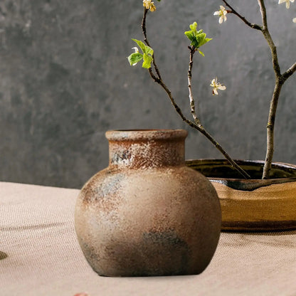 Vase rustique en céramique | Pot de fleurs Wabi Sabi 