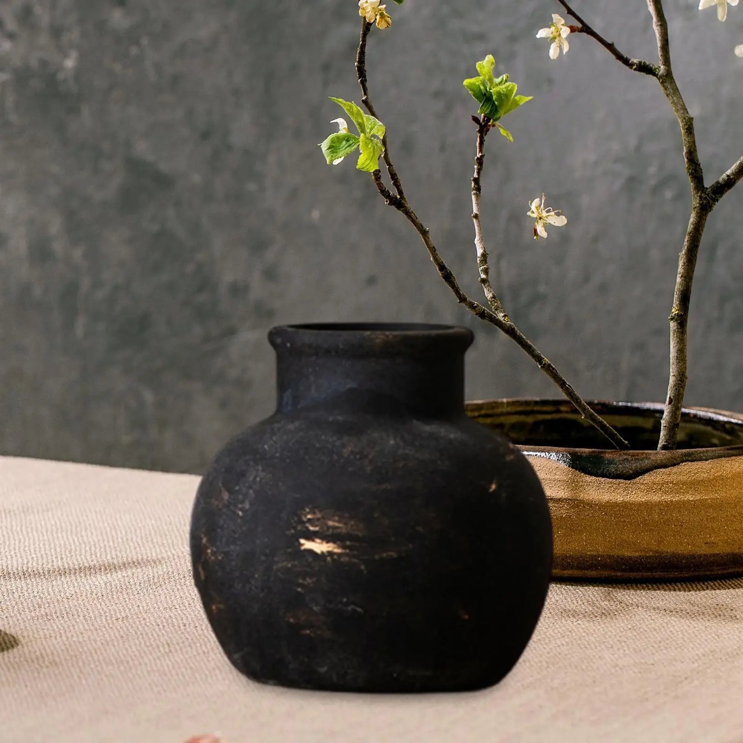 Vase en céramique rustique | Planteur Wabi Sabi