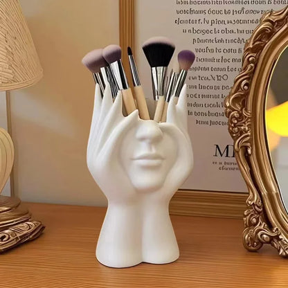 Porte-Pinceaux de Maquillage Artistique Visage & Main | Organisateur Minimaliste